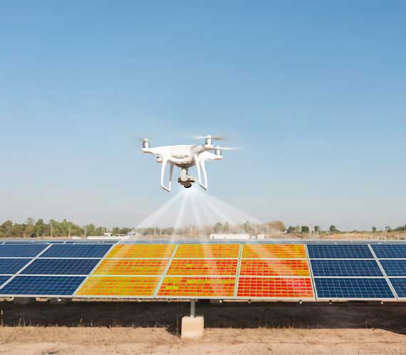 Inspection thermique panneaux solaires par drone